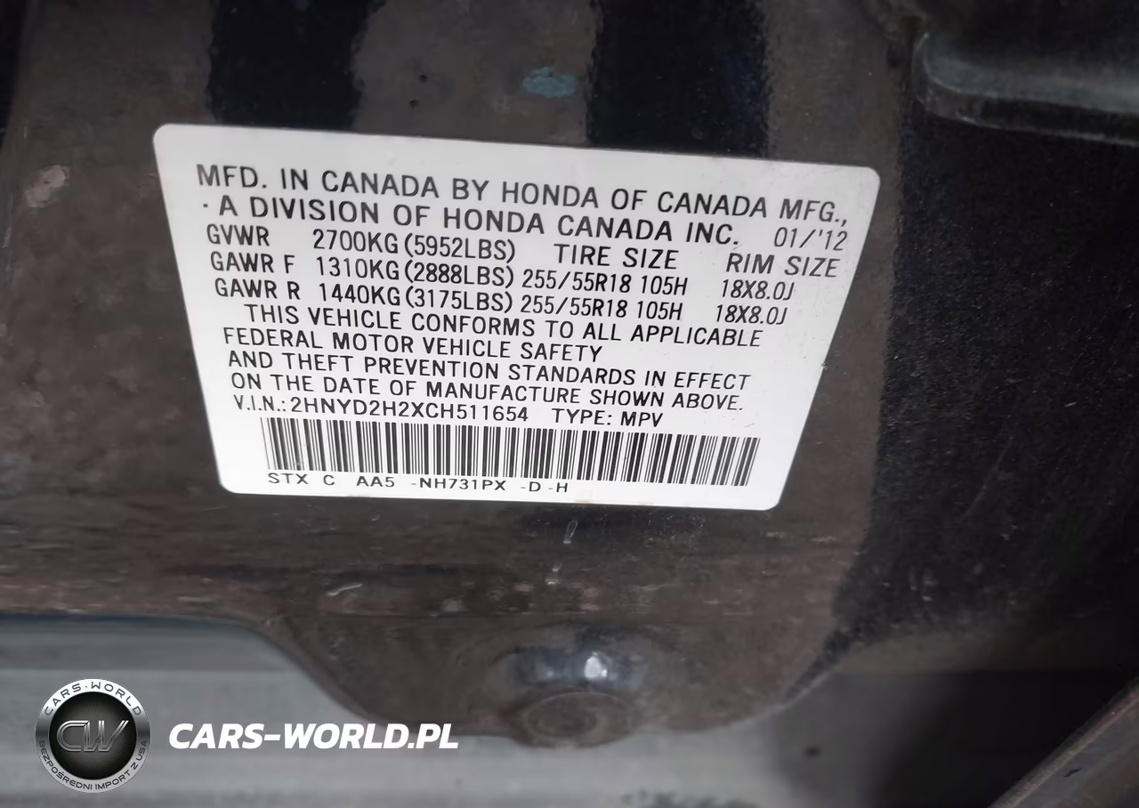 2012 Acura Mdx VIN:2HNYD2H2XCH511654 - 9