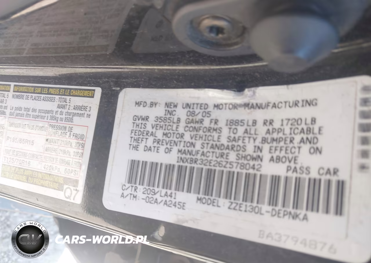 2006 Toyota Corolla Le VIN:1NXBR32E26Z578042 - 9