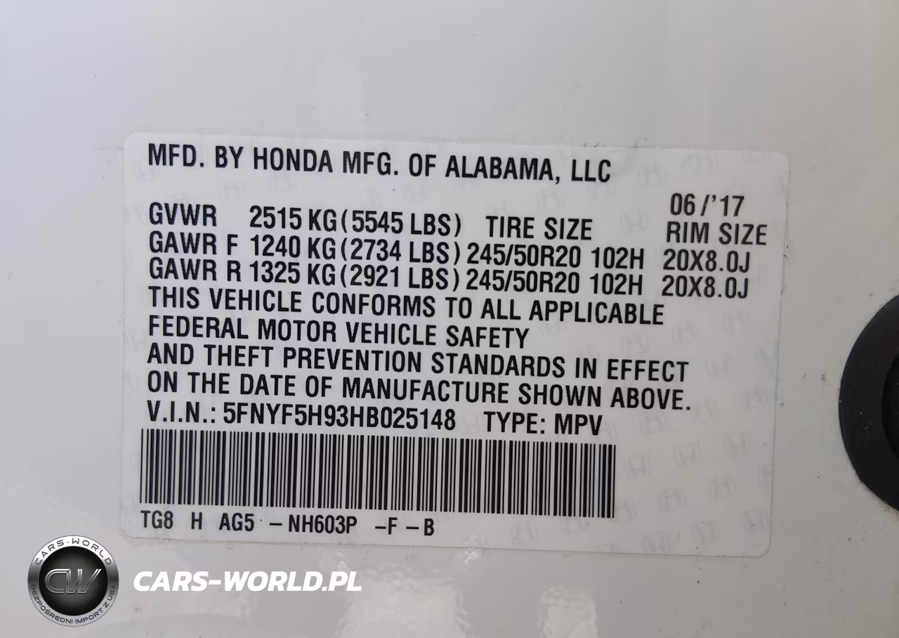 2017 Honda Pilot Touring VIN:5FNYF5H93HB025148 - 9