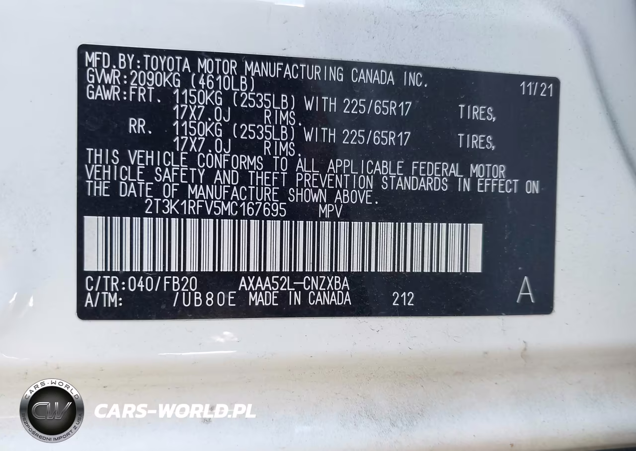 2021 Toyota Rav4 Le VIN:2T3K1RFV5MC167695 - 9