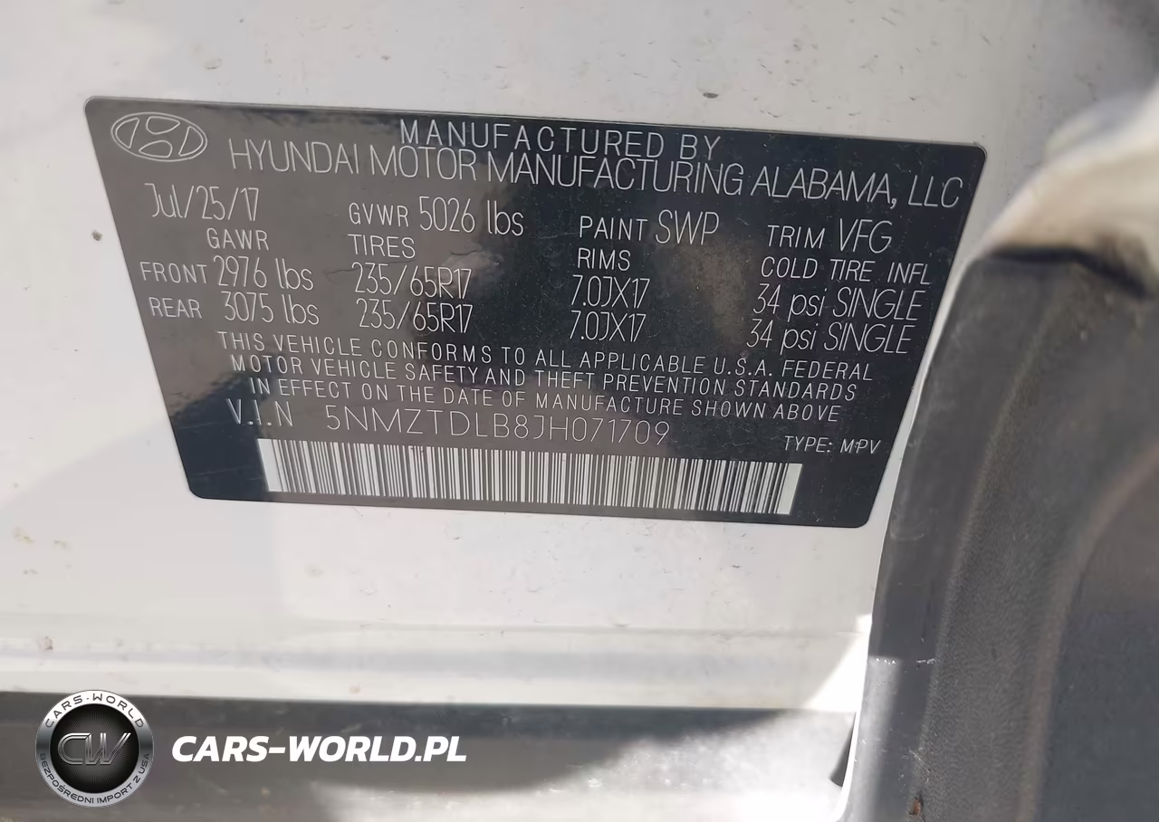2018 Hyundai Santa Fe Sport 2.4L VIN:5NMZTDLB8JH071709 - 9