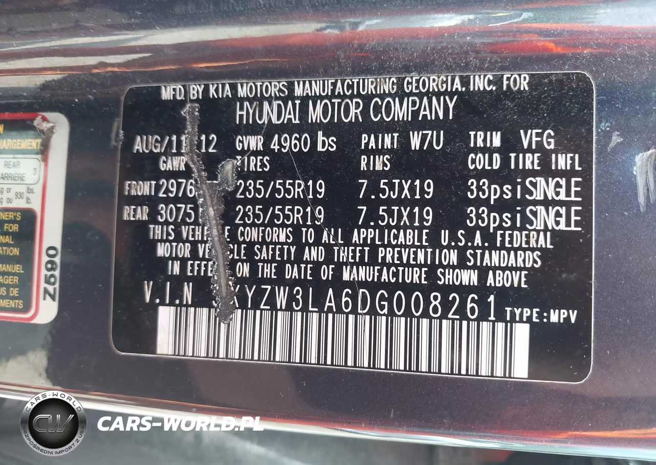 2013 Hyundai Santa Fe Sport 2.0T VIN:5XYZW3LA6DG008261 - 9