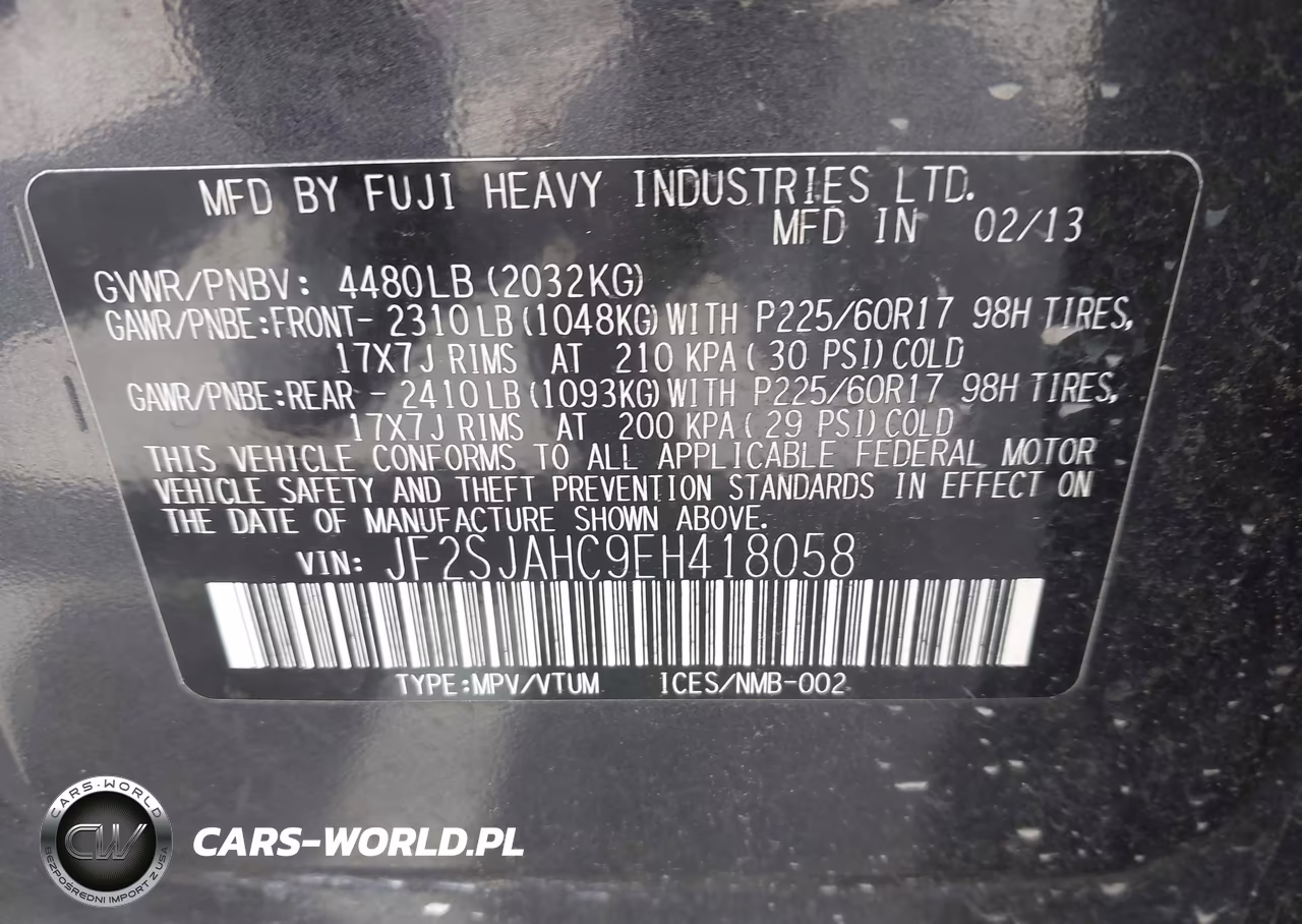 2014 Subaru Forester 2.5I Limited VIN:JF2SJAHC9EH418058 - 9