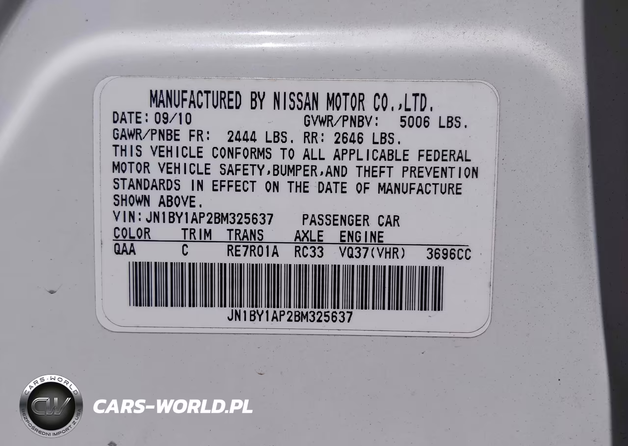 2011 Infiniti M37 VIN:JN1BY1AP2BM325637 - 9