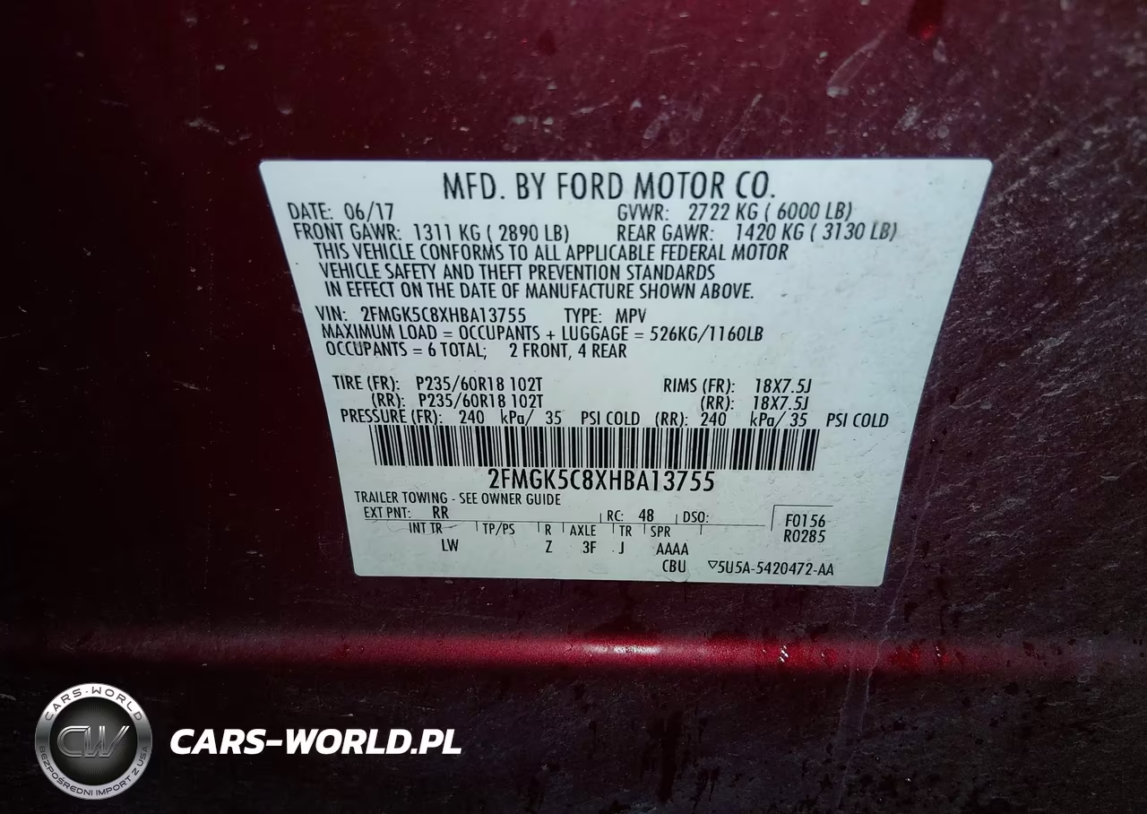 2017 Ford Flex Sel VIN:2FMGK5C8XHBA13755 - 9