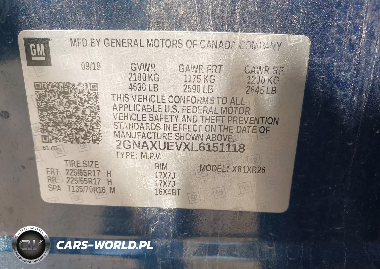 2020 Chevrolet Equinox Awd Lt 1.5L Turbo VIN:2GNAXUEVXL6151118 - 9