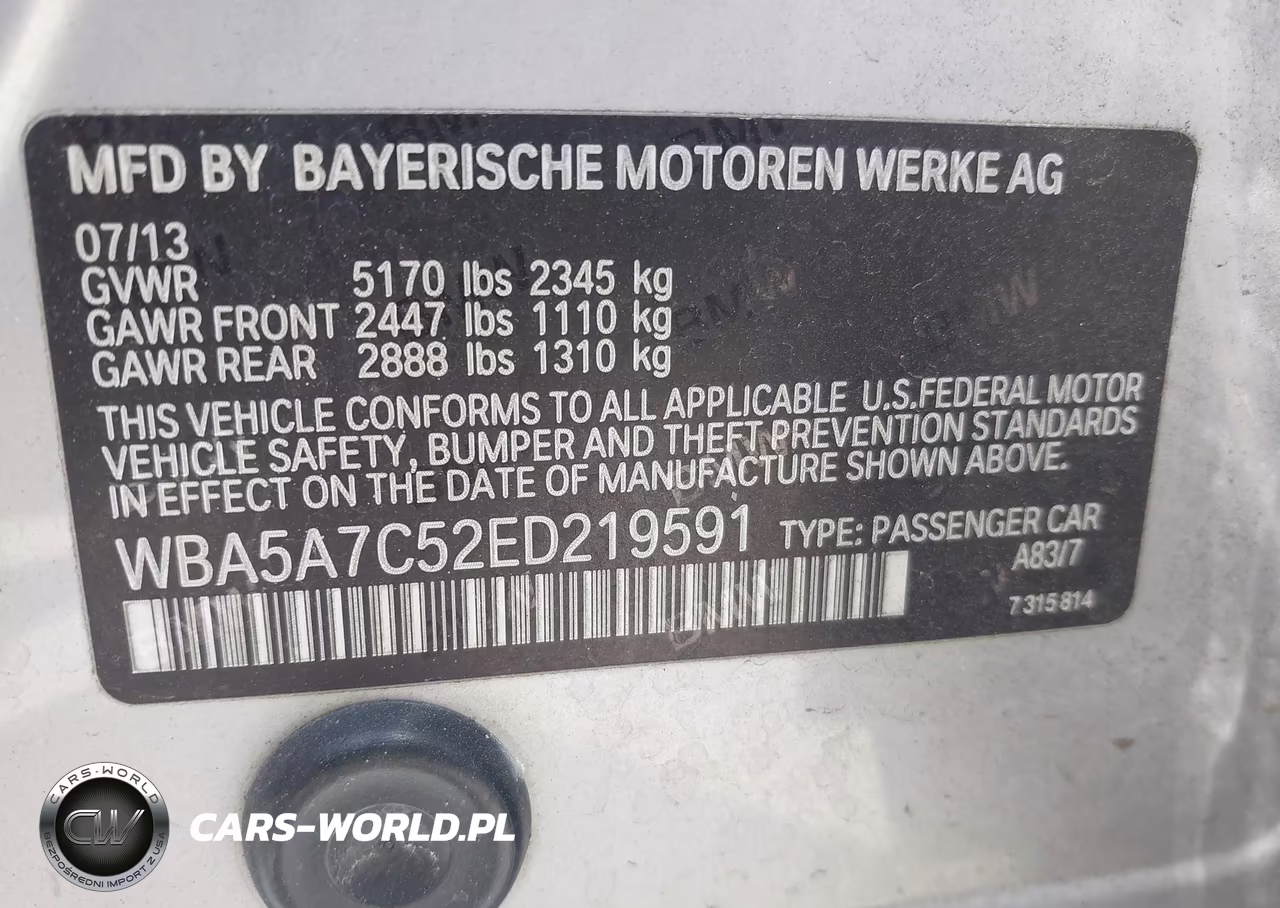 2014 BMW 528I xDrive VIN:WBA5A7C52ED219591 - 9