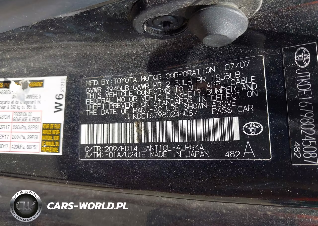 2008 Scion Tc VIN:JTKDE167980245087 - 9