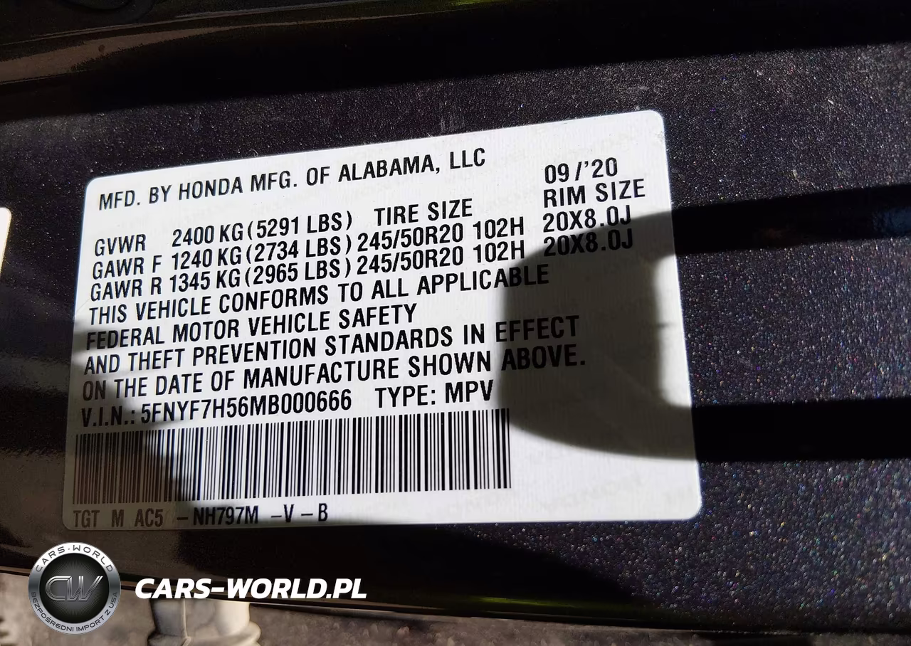 2021 Honda Passport 2Wd Ex-L VIN:5FNYF7H56MB000666 - 9