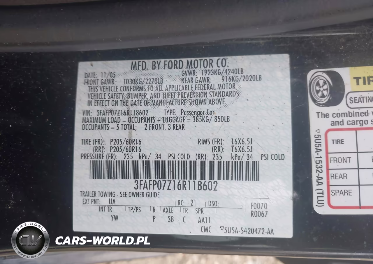 2006 Ford Fusion Se VIN:3FAFP07Z16R118602 - 9