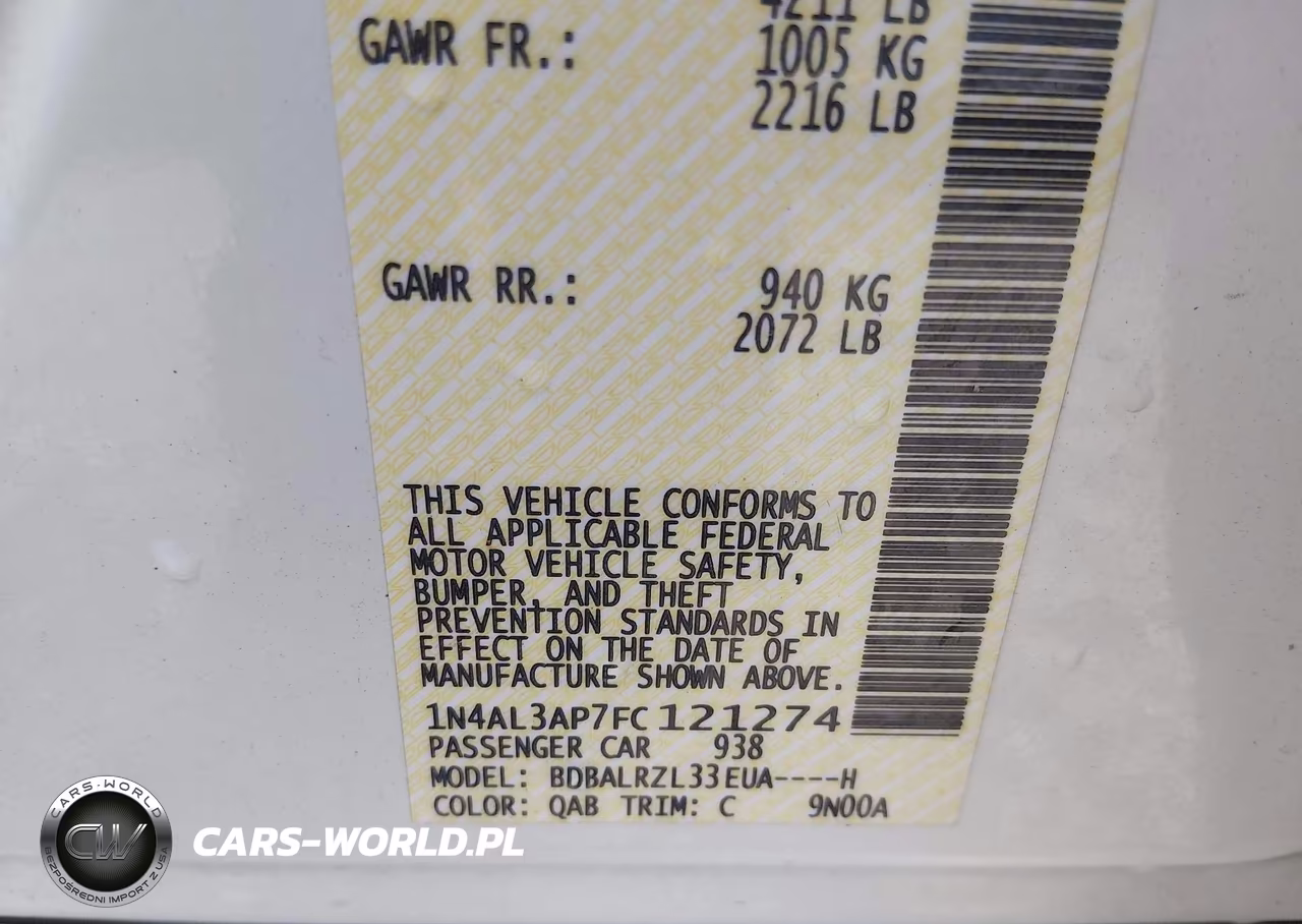 2015 Nissan Altima 2.5 Sl VIN:1N4AL3AP7FC121274 - 9