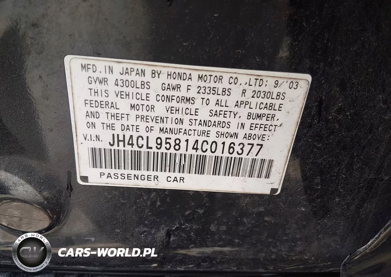 2004 Acura Tsx VIN:JH4CL95814C016377 - 9