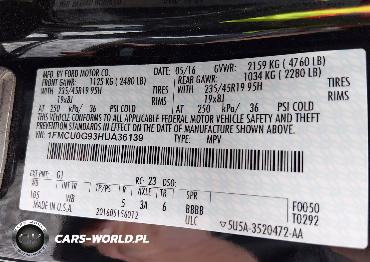 2017 Ford Escape Se VIN:1FMCU0G93HUA36139 - 9