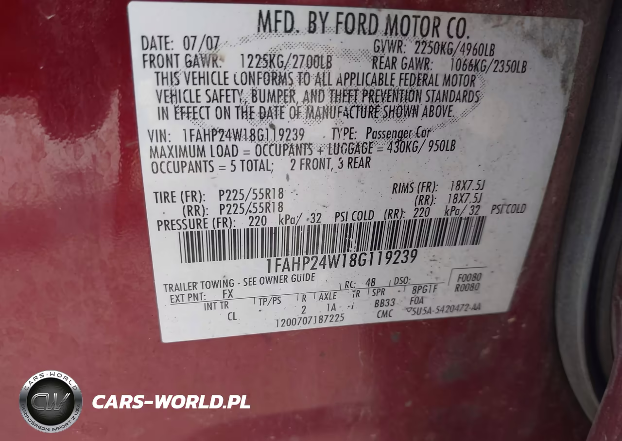 2008 Ford Taurus Sel VIN:1FAHP24W18G119239 - 9