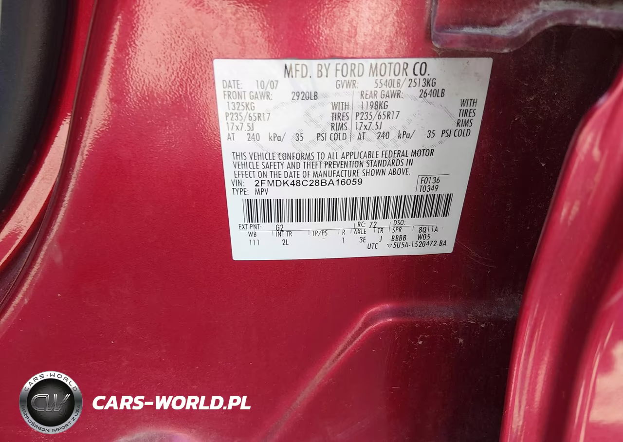 2008 Ford Edge Sel VIN:2FMDK48C28BA16059 - 9