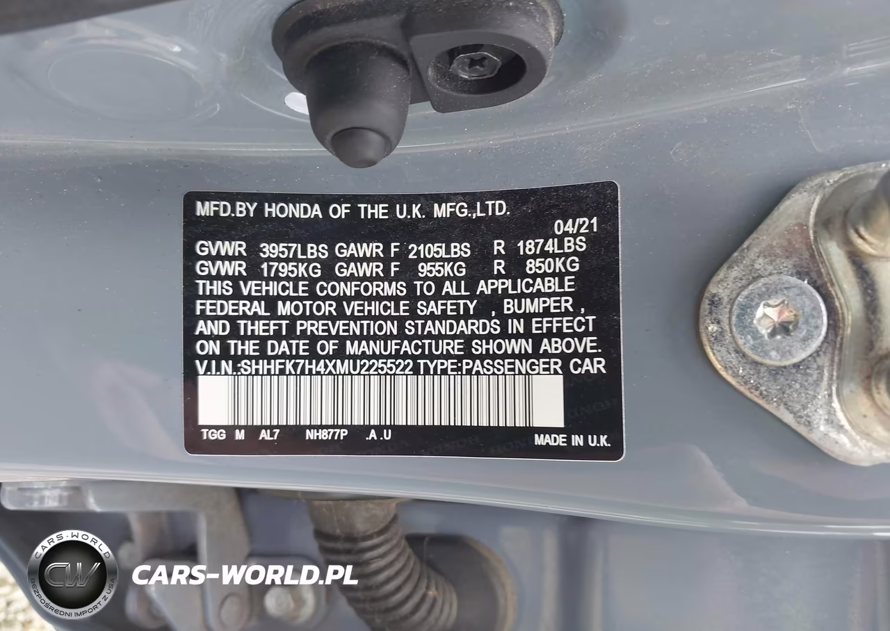 2021 Honda Civic Sport VIN:SHHFK7H4XMU225522 - 9
