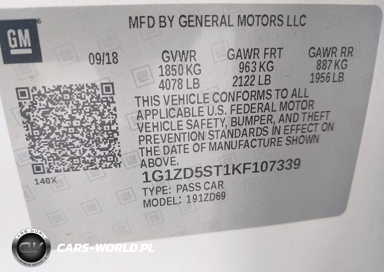 2019 Chevrolet Malibu Lt VIN:1G1ZD5ST1KF107339 - 9