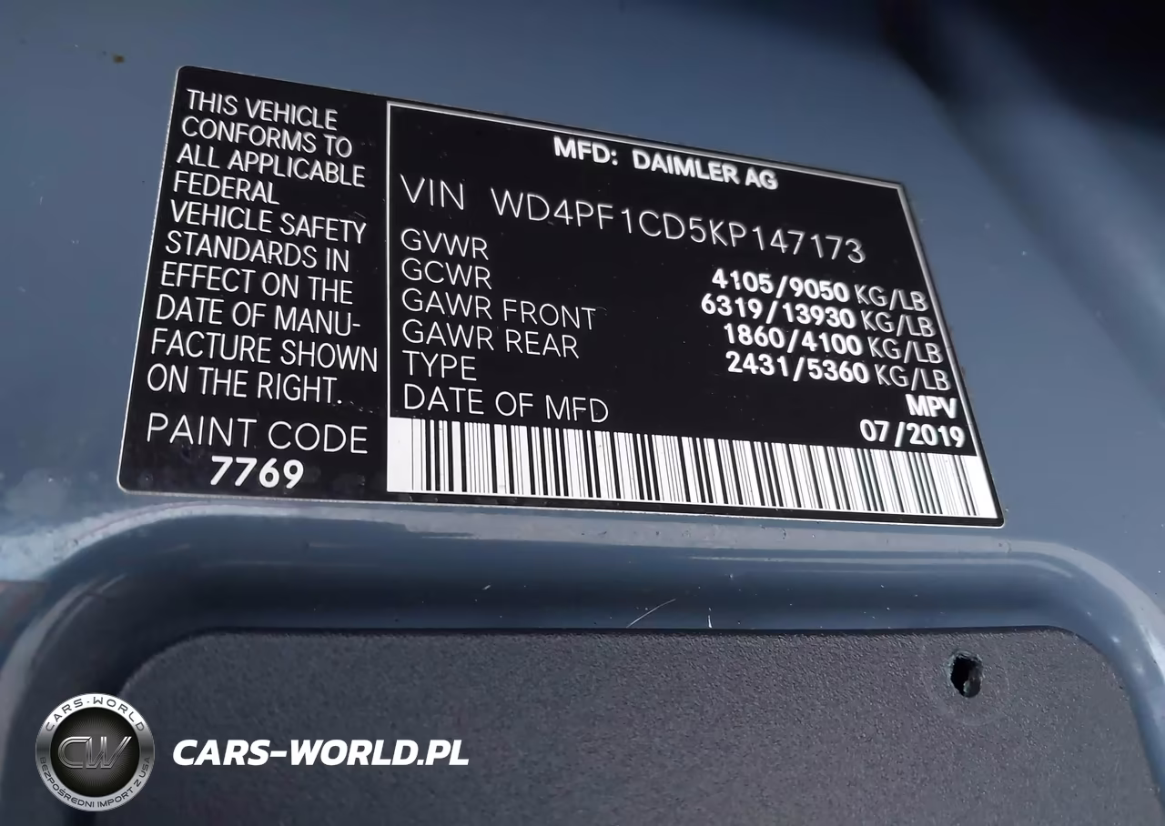 2019 Mercedes-Benz Sprinter 2500 High Roof V6 VIN:WD4PF1CD5KP147173 - 9