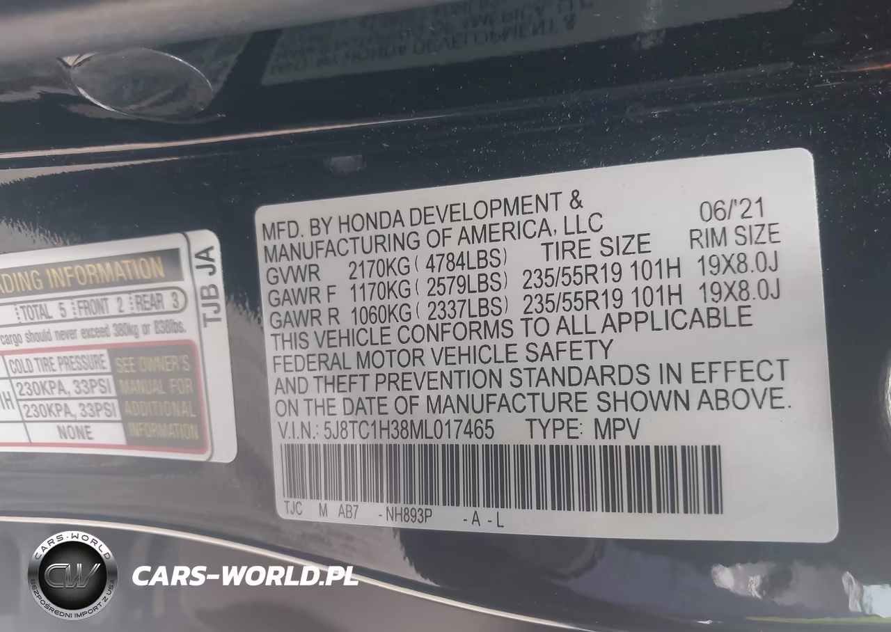 2021 Acura Rdx Standard VIN:5J8TC1H38ML017465 - 9