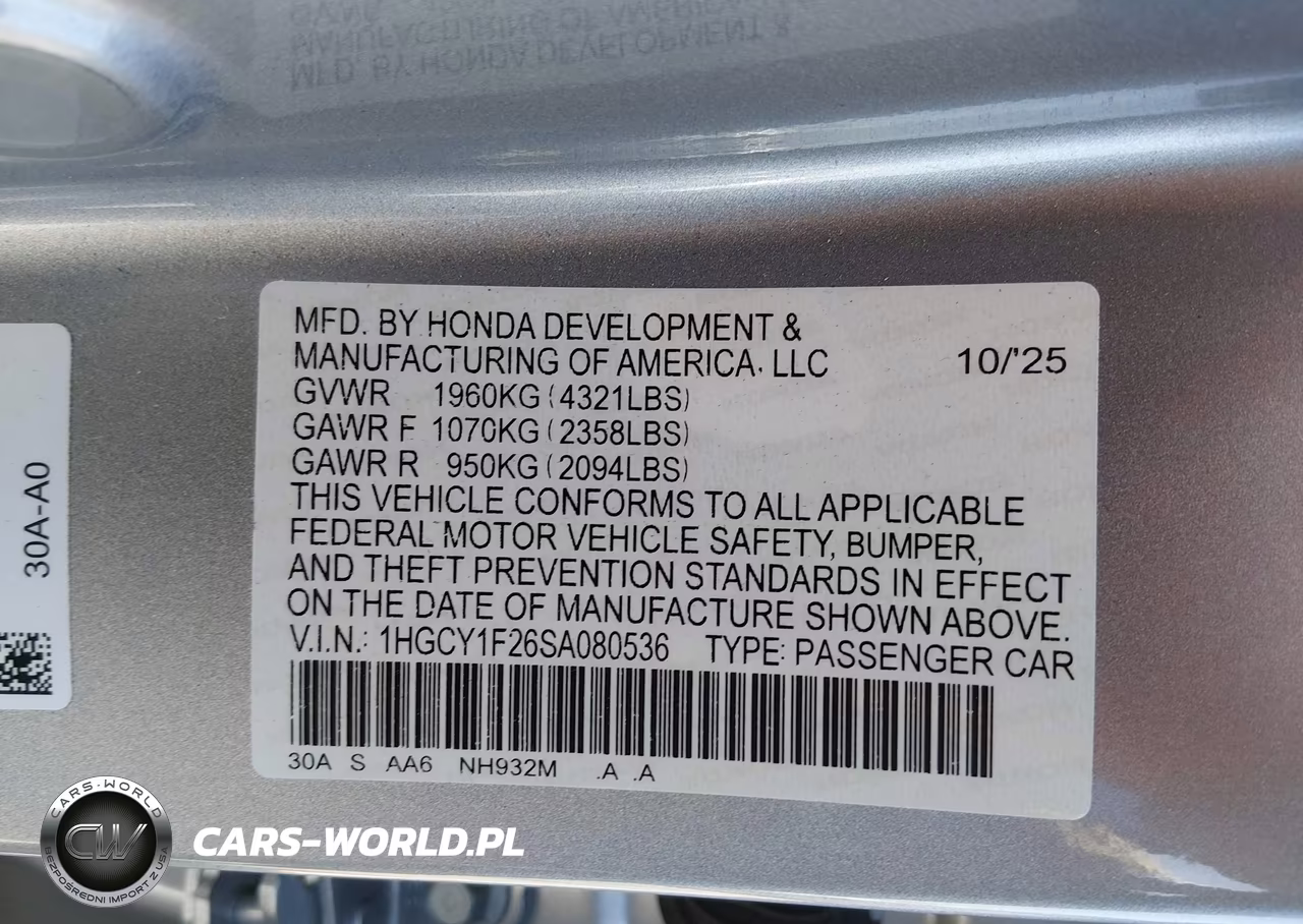 2025 Honda Accord Lx VIN:1HGCY1F26SA080536 - 9