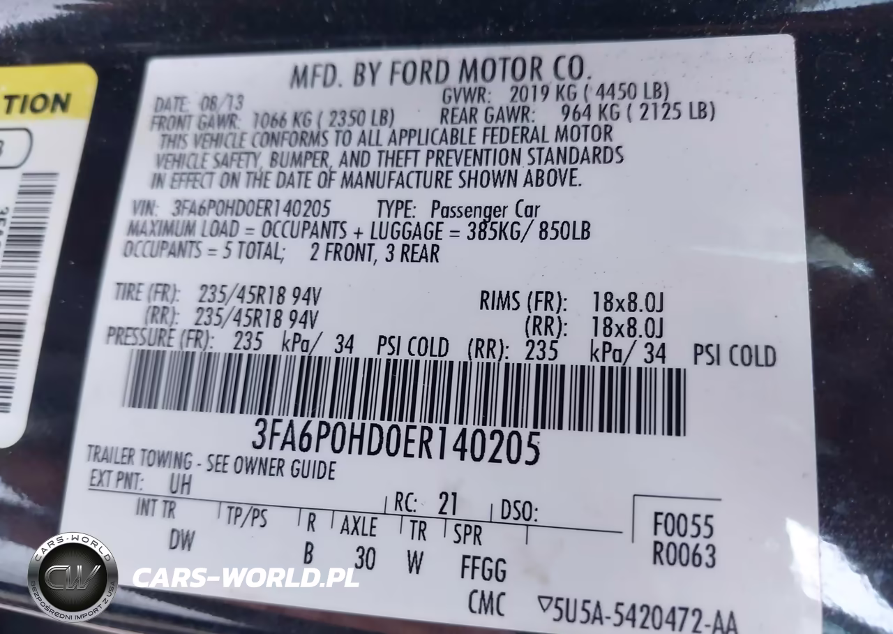 2014 Ford Fusion Se VIN:3FA6P0HD0ER140205 - 9