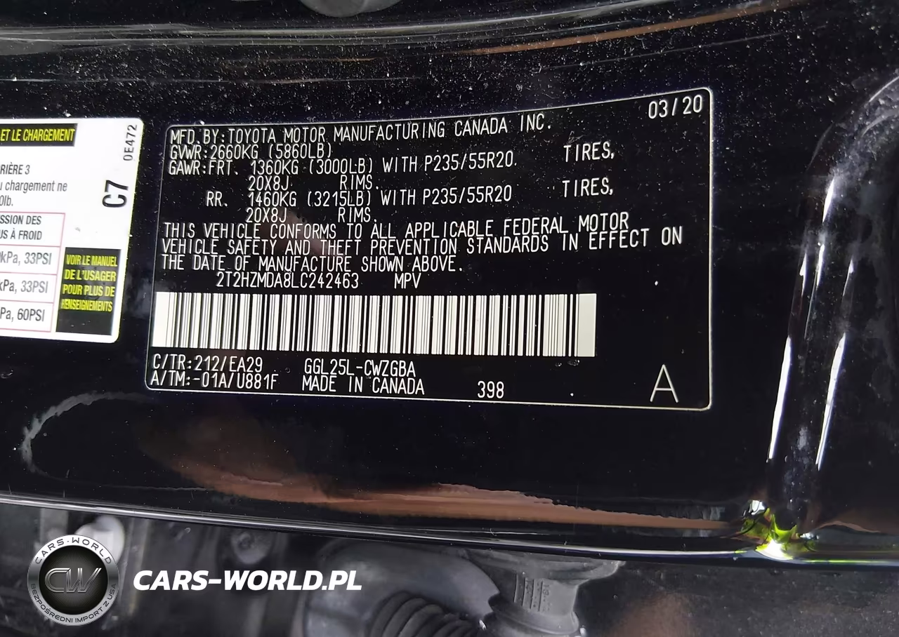 2020 Lexus Rx 350 VIN:2T2HZMDA8LC242463 - 9