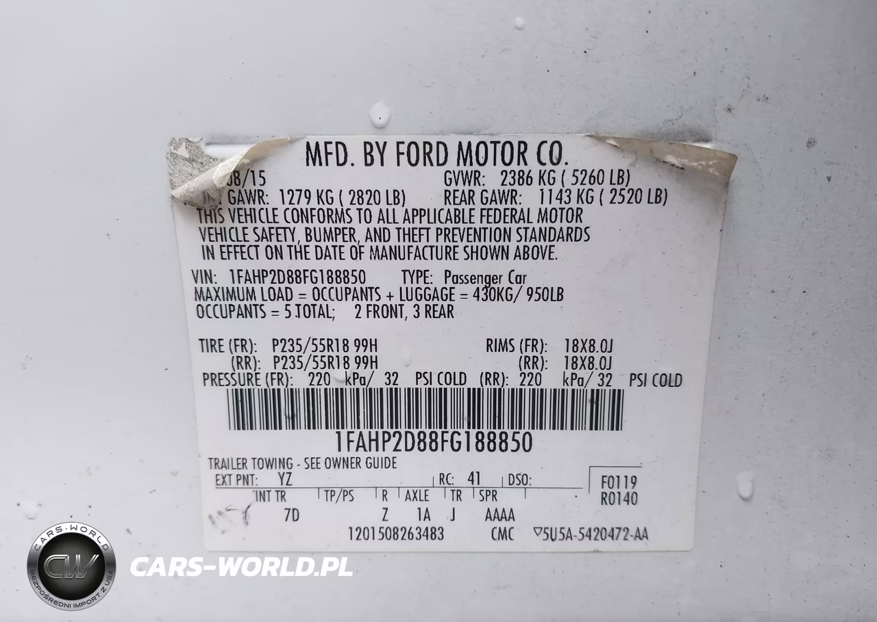 2015 Ford Taurus Se VIN:1FAHP2D88FG188850 - 9