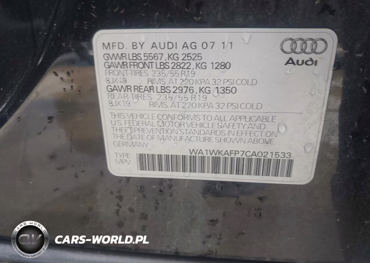 2012 Audi Q5 3.2 Premium VIN:WA1WKAFP7CA021533 - 9