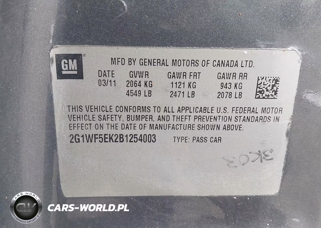 2011 Chevrolet Impala Ls VIN:2G1WF5EK2B1254003 - 9
