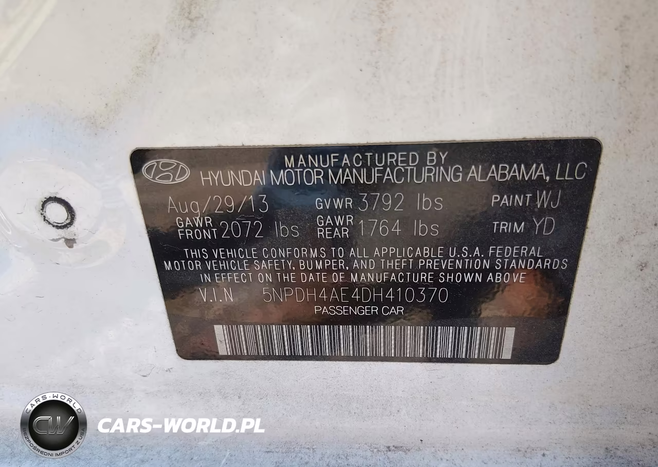 2013 Hyundai Elantra Gls VIN:5NPDH4AE4DH410370 - 9