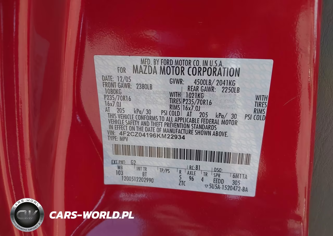 2006 Mazda Tribute S VIN:4F2CZ04196KM22934 - 9