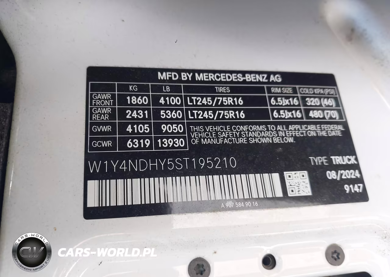 2025 Mercedes-Benz Sprinter 2500 High Roof 4-Cyl Diesel Ho VIN:W1Y4NDHY5ST195210 - 9