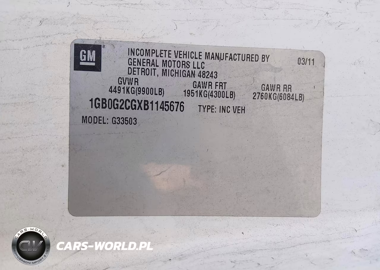 2011 Chevrolet Express Cutaway Work Van VIN:1GB0G2CGXB1145676 - 8