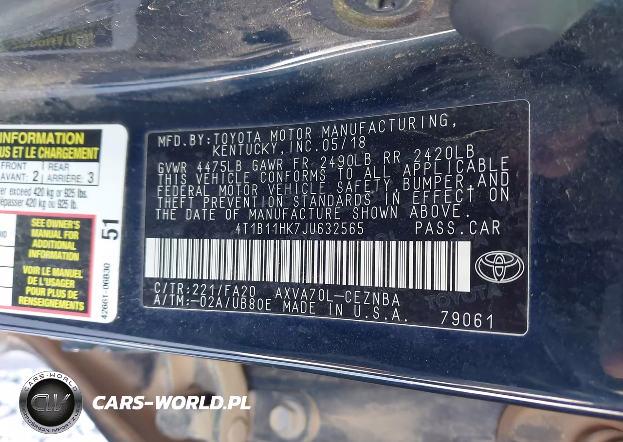 2018 Toyota Camry Le VIN:4T1B11HK7JU632565 - 9