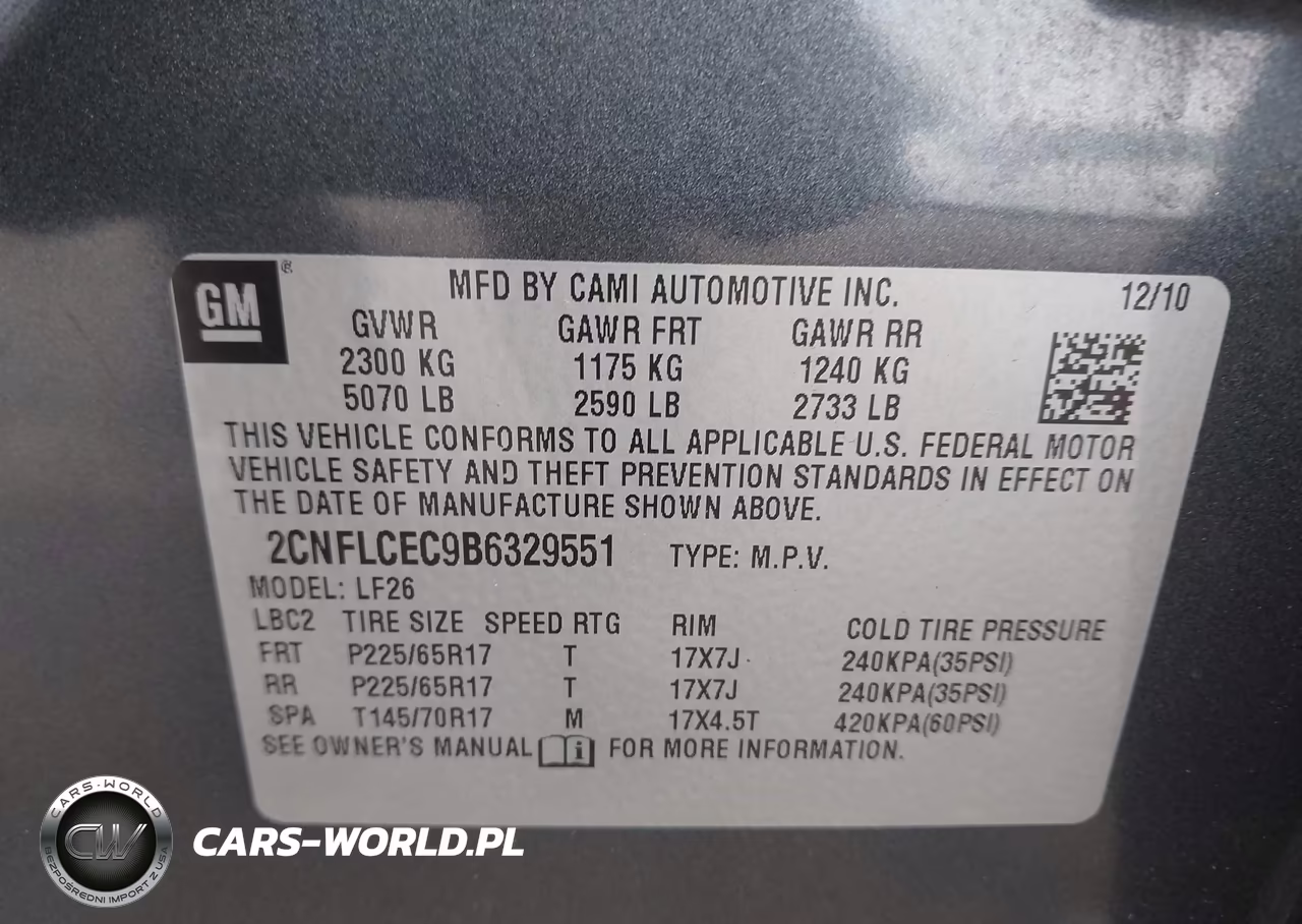 2011 Chevrolet Equinox Ls VIN:2CNFLCEC9B6329551 - 9