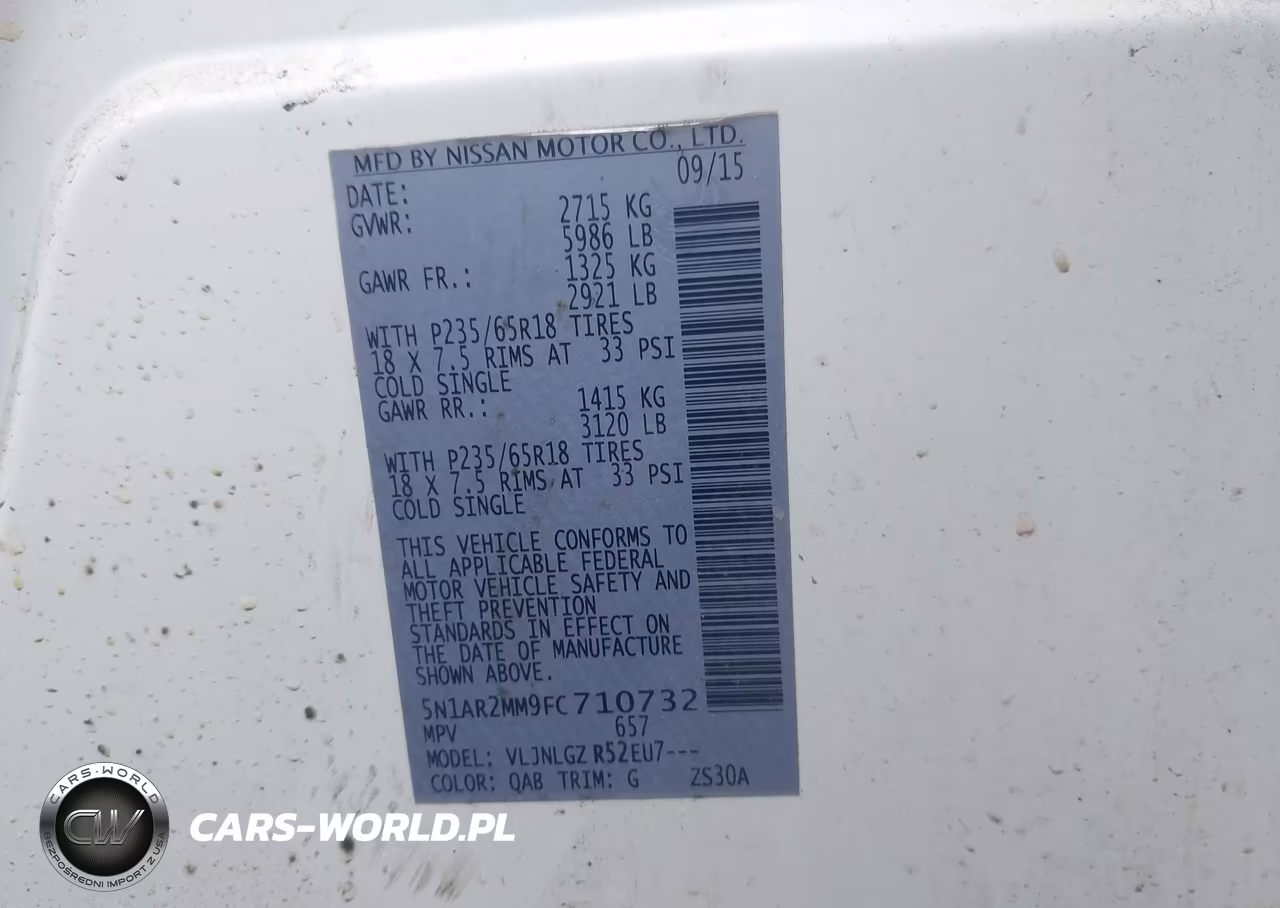 2015 Nissan Pathfinder Sl VIN:5N1AR2MM9FC710732 - 9