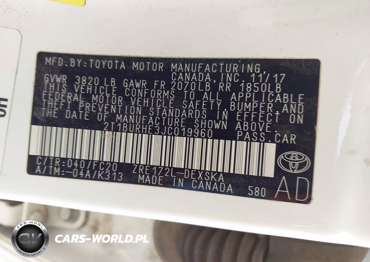 2018 Toyota Corolla Se VIN:2T1BURHE3JC019960 - 9