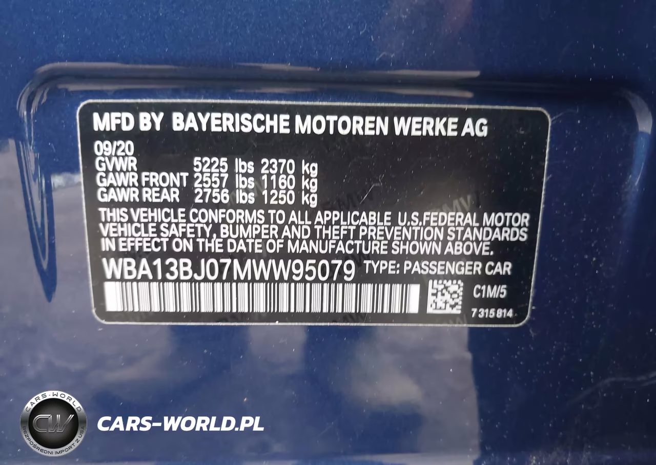 2021 BMW 530I xDrive VIN:WBA13BJ07MWW95079 - 9