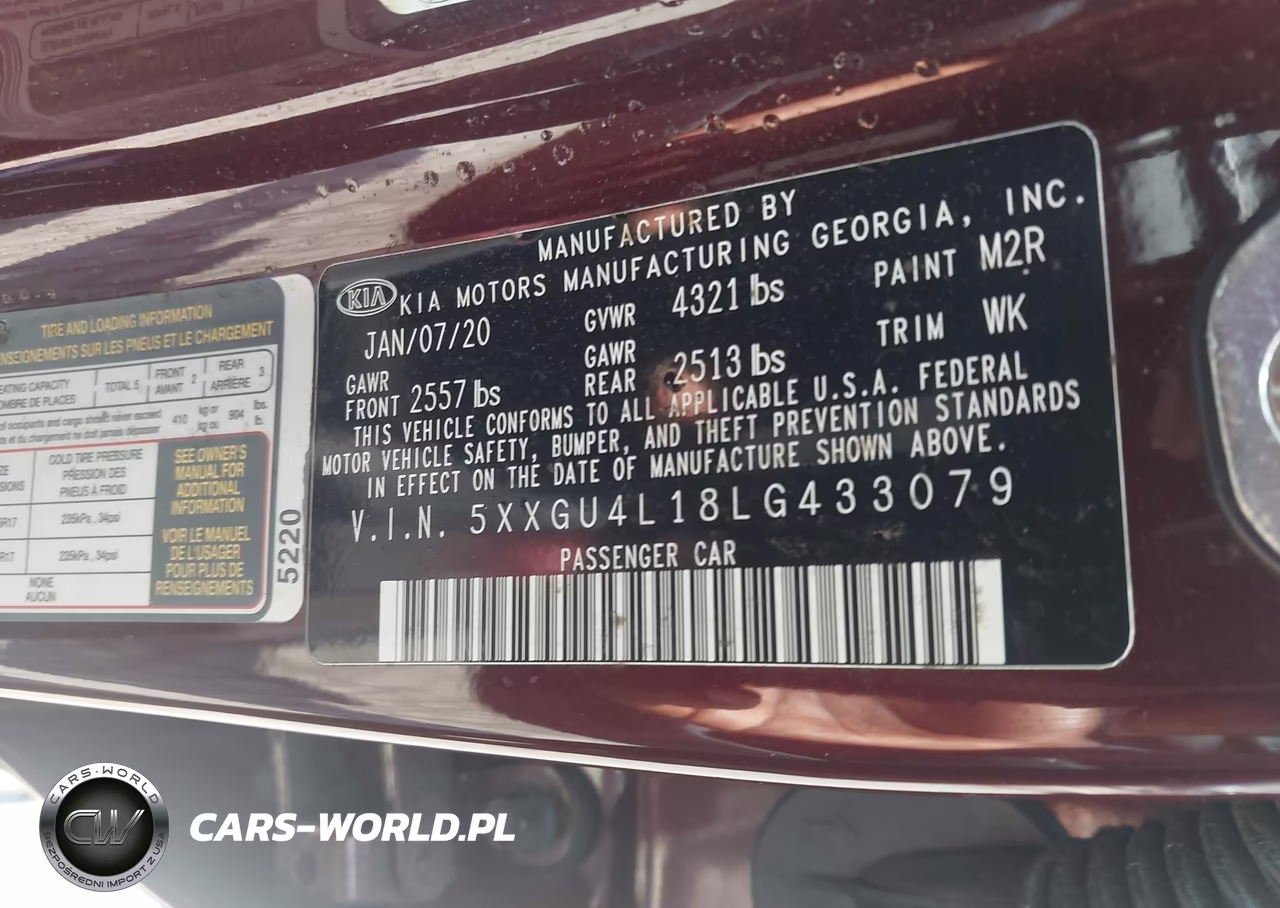 2020 Kia Optima Ex Premium VIN:5XXGU4L18LG433079 - 9