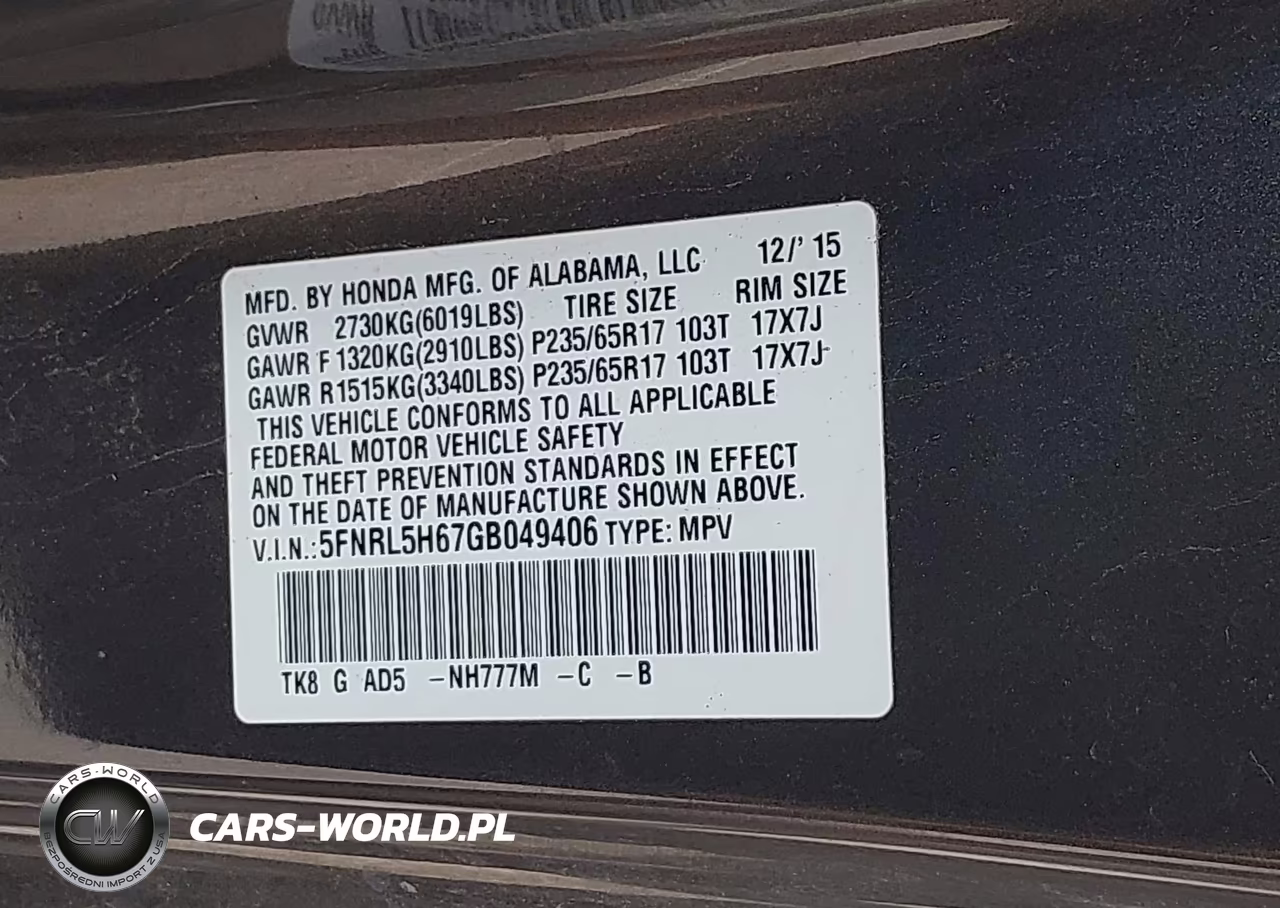 2016 Honda Odyssey Ex-L VIN:5FNRL5H67GB049406 - 9