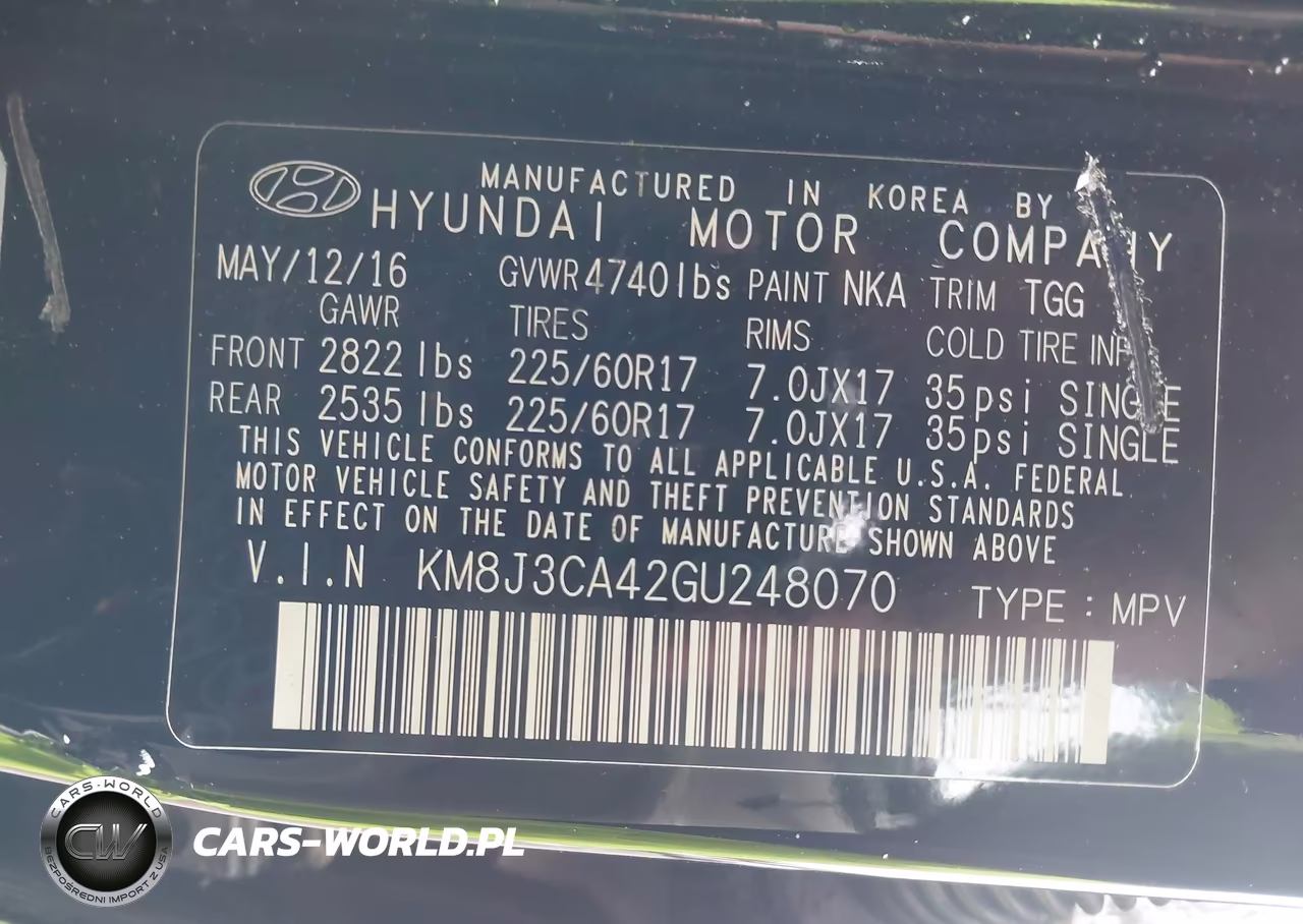 2016 Hyundai Tucson Se VIN:KM8J3CA42GU248070 - 9