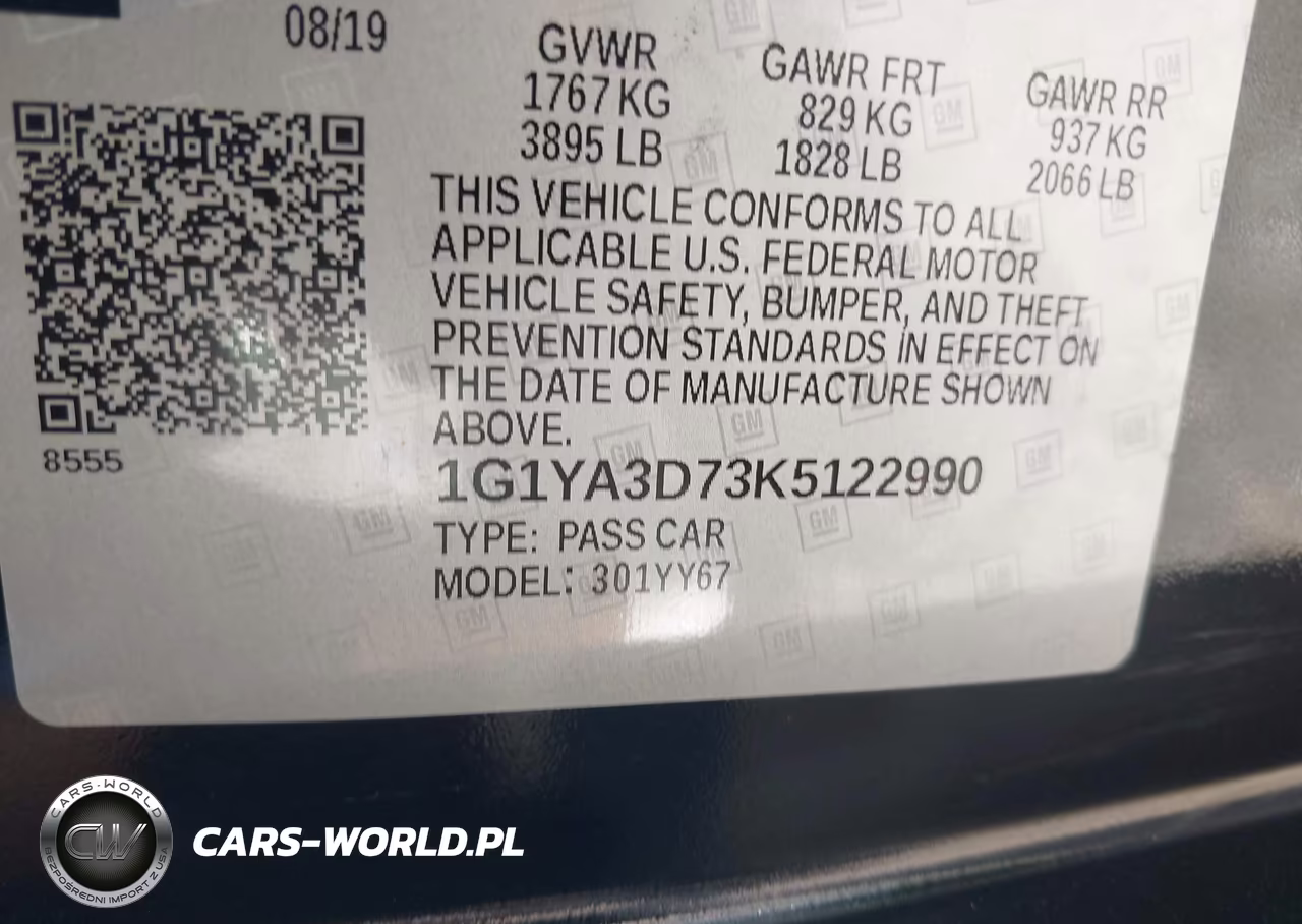 2019 Chevrolet Corvette Stingray VIN:1G1YA3D73K5122990 - 9