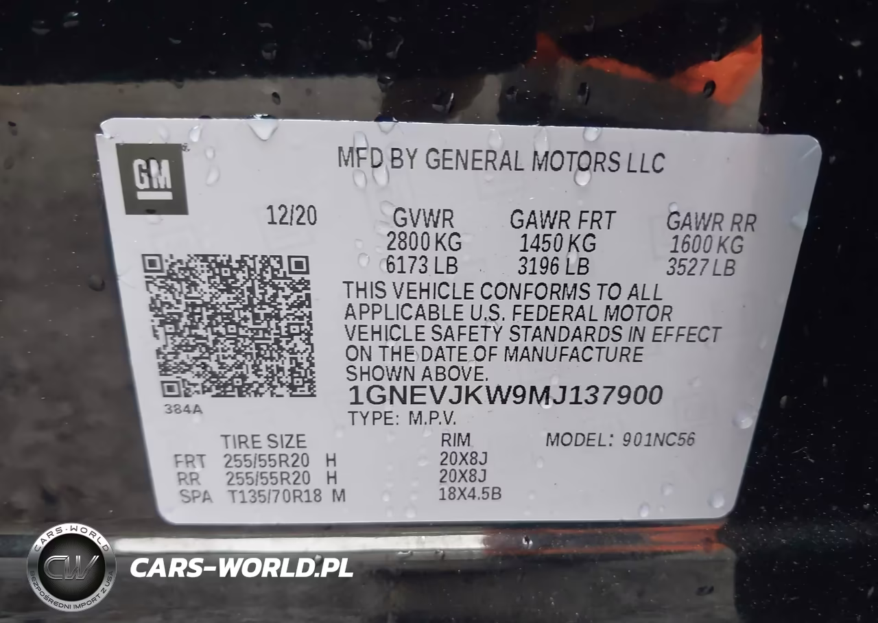 2021 Chevrolet Traverse Awd Rs VIN:1GNEVJKW9MJ137900 - 9