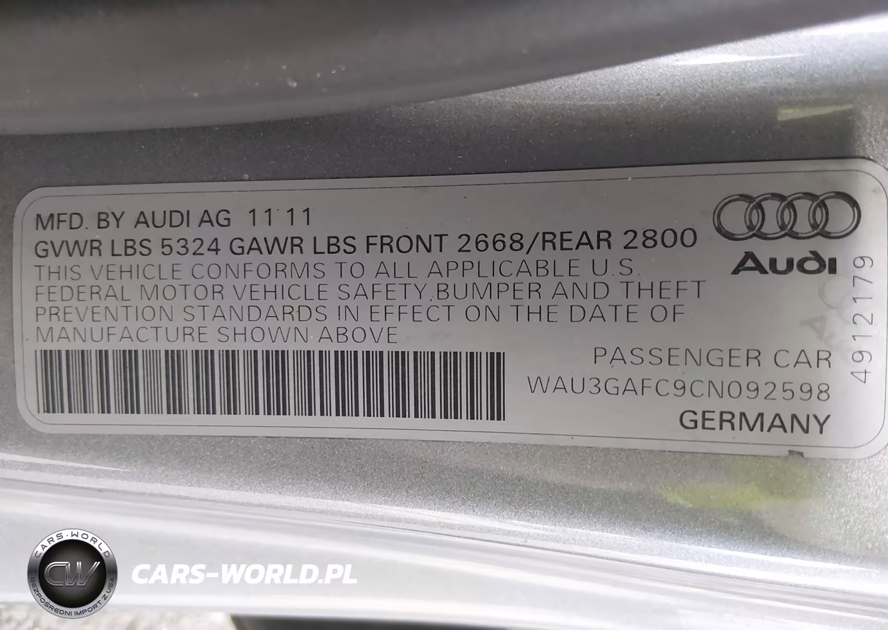 2012 Audi A7 3.0 Prestige VIN:WAU3GAFC9CN092598 - 9