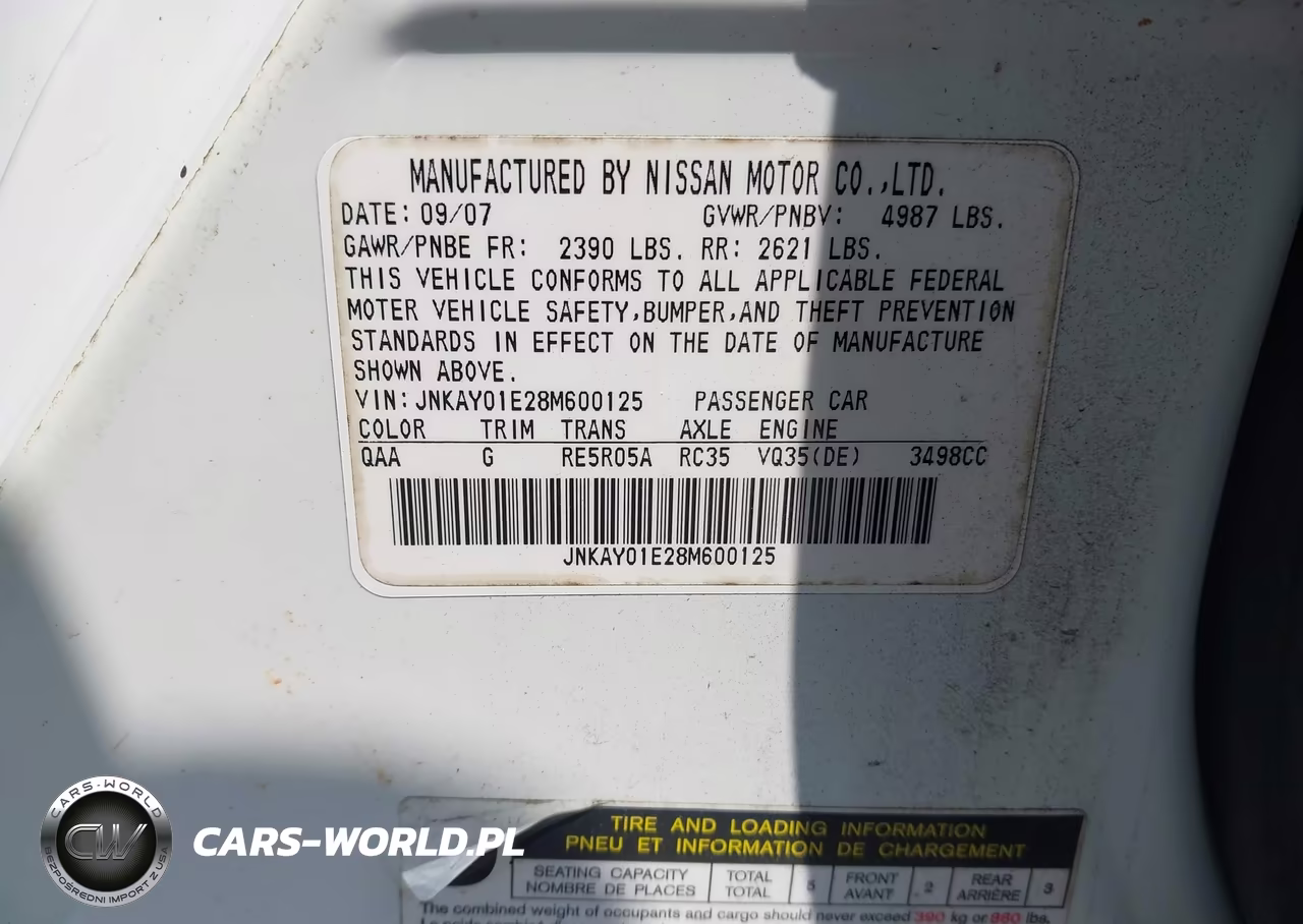 2008 Infiniti M35 VIN:JNKAY01E28M600125 - 9