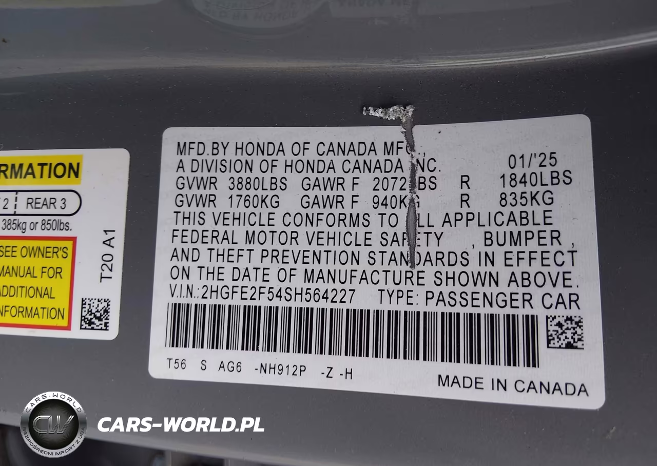 2025 Honda Civic Sport VIN:2HGFE2F54SH564227 - 9