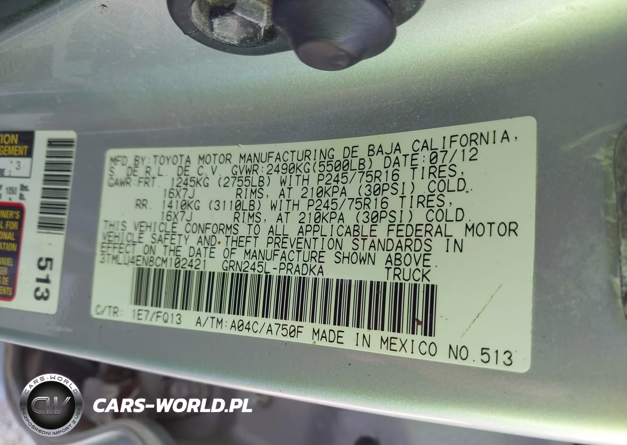 2012 Toyota Tacoma Base V6 VIN:3TMLU4EN8CM102421 - 9