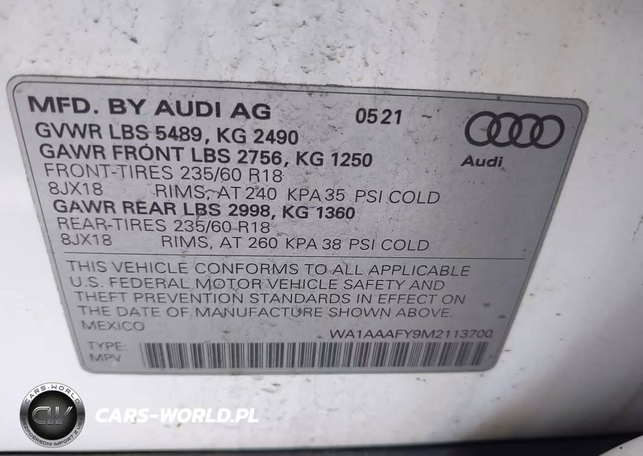 2021 Audi Q5 Premium 45 Tfsi Quattro S Tronic VIN:WA1AAAFY9M2113700 - 9