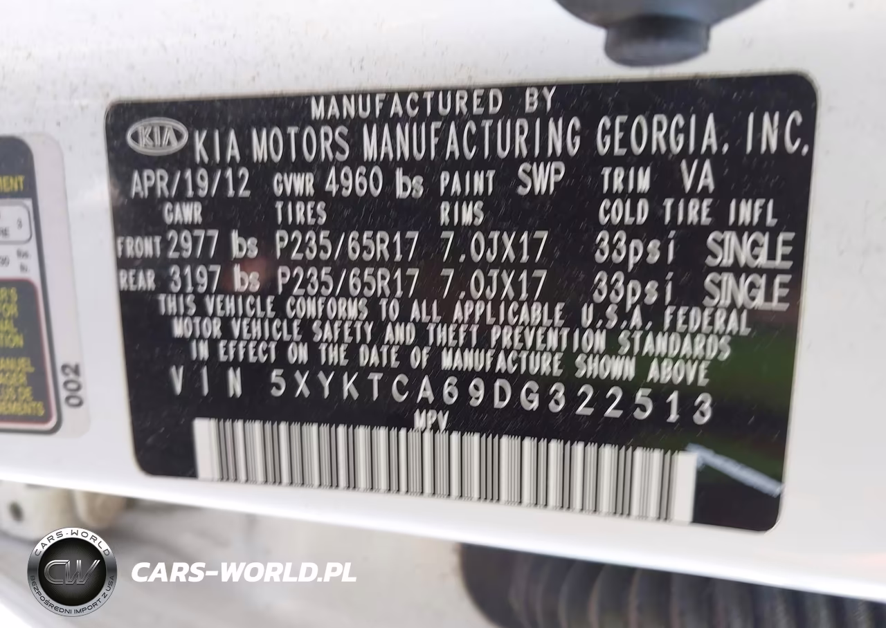2013 Kia Sorento Lx VIN:5XYKTCA69DG322513 - 9