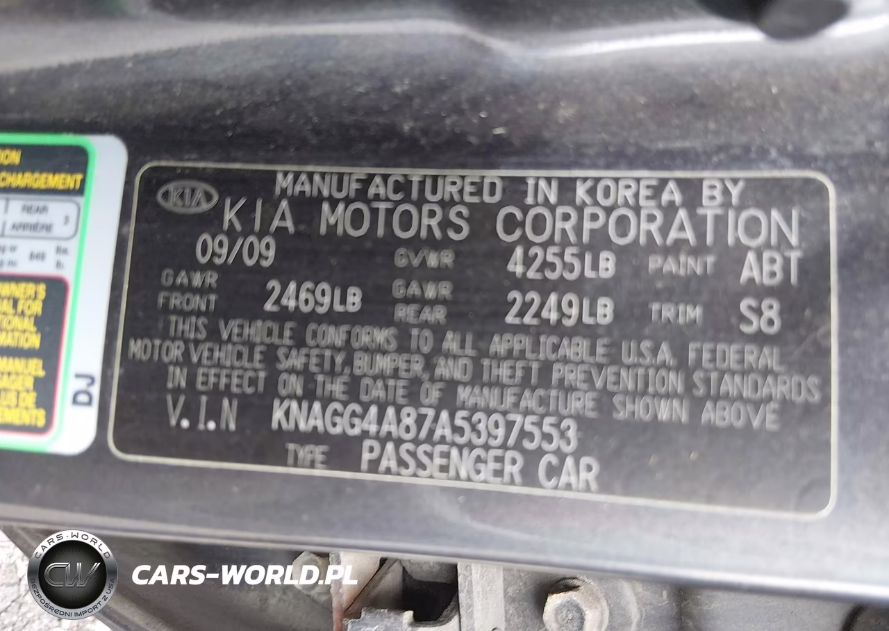 2010 Kia Optima Lx VIN:KNAGG4A87A5397553 - 9